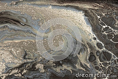 Gold marbling texture design. Pale marble pattern. Fluid art. Stock Photo