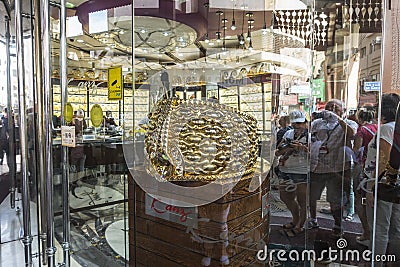 Gold market in Dubai Editorial Stock Photo