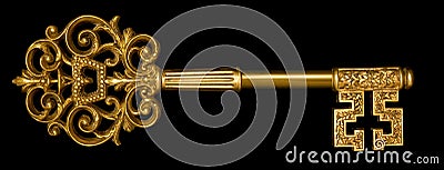 Gold Master Key Stock Photo