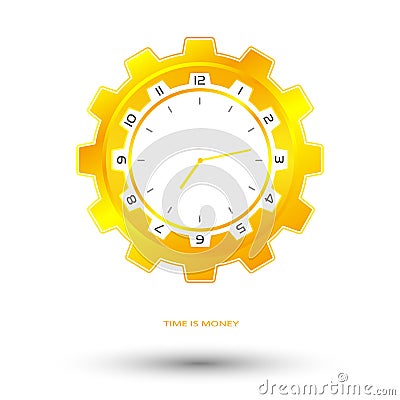 Gold mechanical watch Vector Illustration