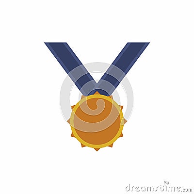 Gold Medal graduation. University and school graduates. First place winning diploma object. Celebration university graduation Vector Illustration