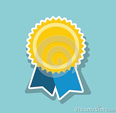 Gold medal. Icon Medal. Art Flat for Web. Vector Illustration