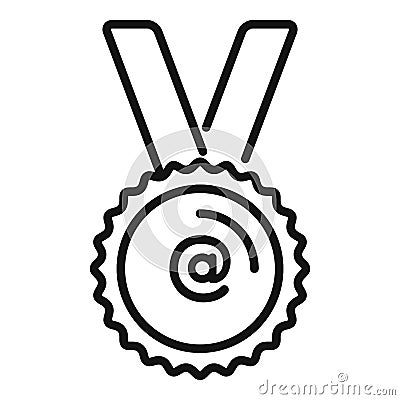 Gold medal icon outline vector. Online media Stock Photo