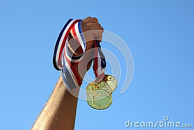 Gold medal winner Stock Photo