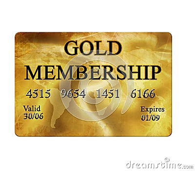 Gold membership card Stock Photo
