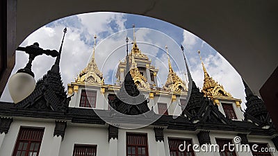 Gold metal castle only in thailand.Only in the world Stock Photo