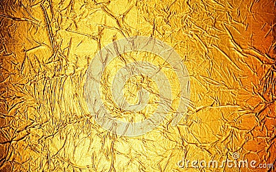 Gold metal damaged foil texture Stock Photo