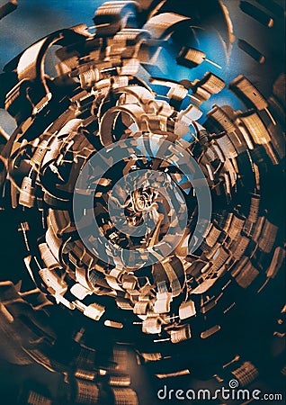 Gold metal modern spiral Stock Photo