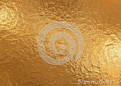 Gold metallic background, linen texture, bright festive background Stock Photo