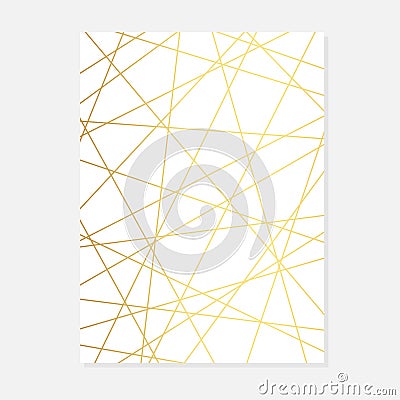 Gold metallic polygonal texture with golden glitter triangles, geometric and diamond shapes. Vector Illustration