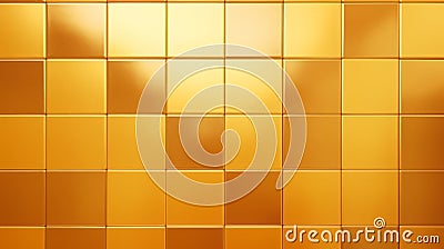 Golden Metal Tile Background With Bold Color Blocks And Vray Tracing Stock Photo