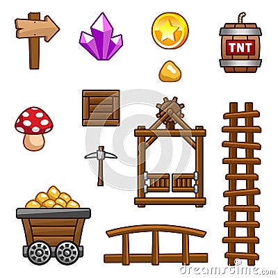 Gold mine assets Stock Photo