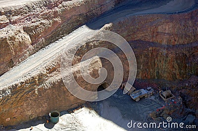 Gold mine open pit bottom Stock Photo