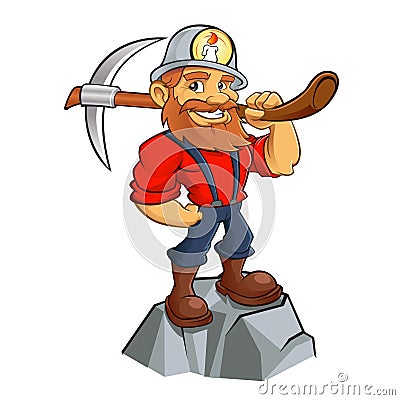 Gold miner cartoon Vector Illustration