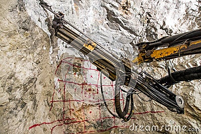 Gold mining underground Stock Photo