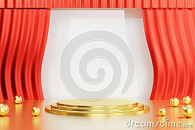 Gold Mock Up Stand Template for Product Advertising Stock Photo