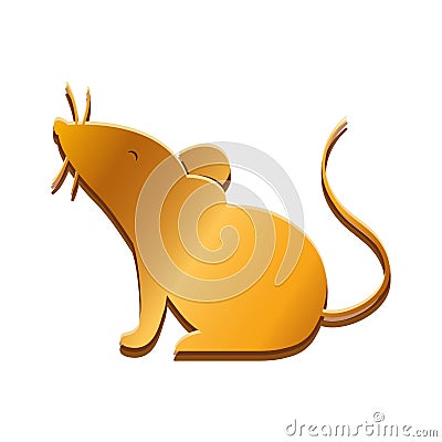 Isolated gold mouse vector design Vector Illustration