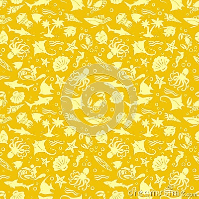 Gold Nautical Pattern Vector Illustration