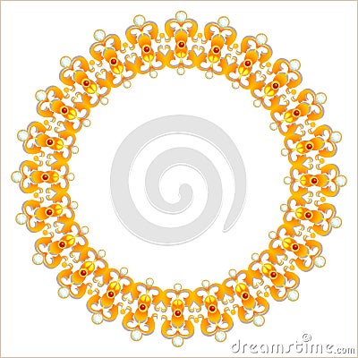 Gold necklace Vector Illustration