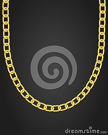 Gold necklace Vector Illustration