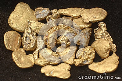 Gold nuggets Stock Photo