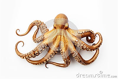 gold octopus on a white background Stock Photo