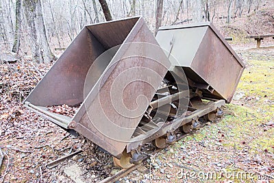 Gold ore mining cart Stock Photo