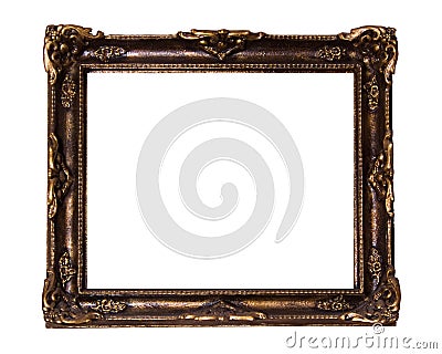 Gold ornate rococo frame Stock Photo