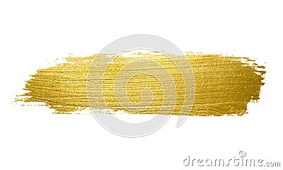 Gold paint brush stroke. Cartoon Illustration