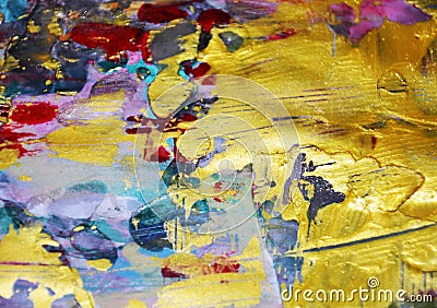 Gold pastel blurred dark burnt spots, abstract watercolor pastel hues Stock Photo