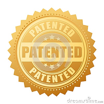 Gold patented seal vector illustration Vector Illustration