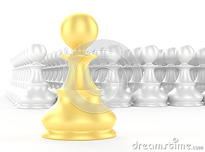 Gold pawn Stock Photo