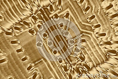 Gold pcb technology background and computer pattern, circuit golden Stock Photo