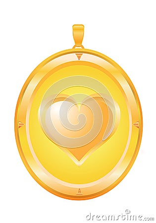 Gold pendant Vector Illustration