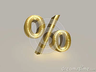 Gold Percent sign Stock Photo
