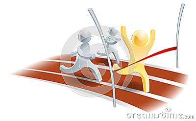 Gold person winning the race Vector Illustration