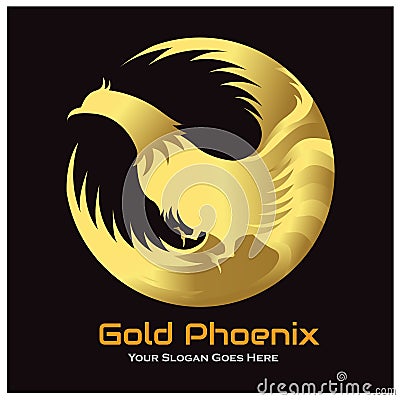 Gold Phoenix logo design in eps.10 Stock Photo