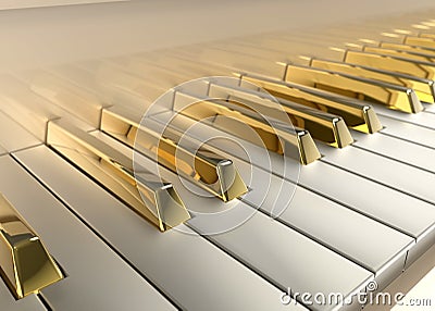 Gold Piano Stock Photo