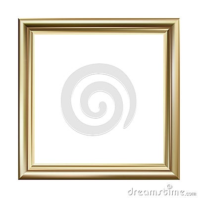 Gold picture frame, square, illustration Vector Illustration