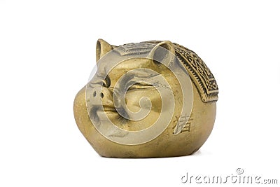 Gold pig - Chinese symbol Stock Photo