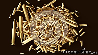 Gold Pile of Ammunition Cartoon Illustration