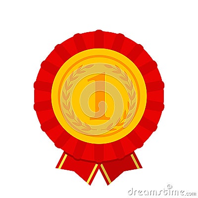 1 gold place, medal. Best Choice Award Icon. flat vector Cartoon Illustration