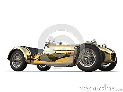 Gold plated vintage sport open wheel racing car Stock Photo