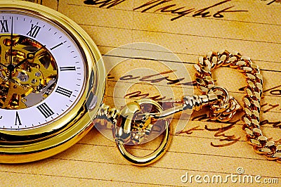 Gold Pocketwatch Stock Photo