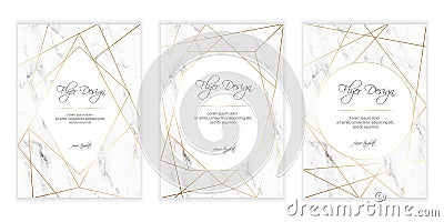 Gold polygonal frame. eps10. Vector Illustration