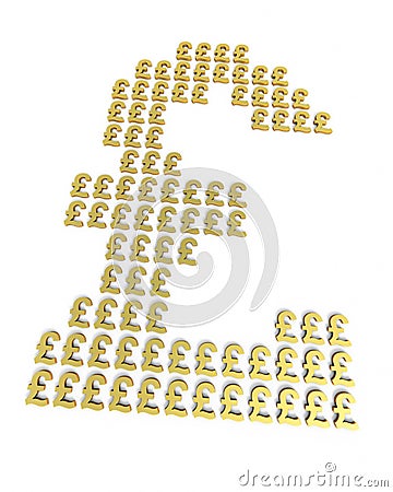 Gold pound signs Stock Photo