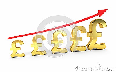 Gold pound signs graphic Stock Photo