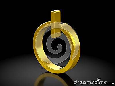 Gold power symbol Cartoon Illustration