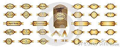 Gold premium luxury labels and blank labels vector design. Vector Illustration