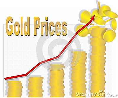 Gold Price Chart Stock Photo